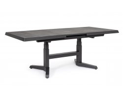 Stół ogrodowy aluminiuwy grafitowy podnoszony i rozkładany ROBERT 143-183 ceramiczny Bizzotto