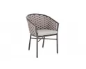 Krzesło stołowe na taras grafitowe aluminium szarobeżowy oplot lina MARGALIDA bizzotto 