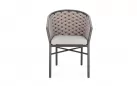 Krzesło stołowe na taras grafitowe aluminium szarobeżowy oplot lina MARGALIDA bizzotto 