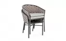 Krzesło stołowe na taras grafitowe aluminium szarobeżowy oplot lina MARGALIDA bizzotto 