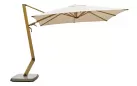 Ekskluzywny parasol ogrodowy z podstawą granitową spółkami noga drewnopodobna poszycie ecru sunbrella wing 3 x 3 m