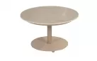 Okragły stolik kawowy na 1 nodze z beżowym blatem ceramicznym BOAZ d60 4so janobezowa noga