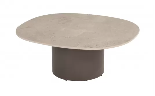 Owalny stolik kawowy brązowa noga blat ceramiczny SOFIE 70x80 cm Owalny stolik kawowy brązowa noga blat ceramiczny SOFIE 70x80 cm