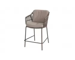 Hoker barowy CAPALBIO nogi brązowe siedzisko sznurek i poduszki Bounce