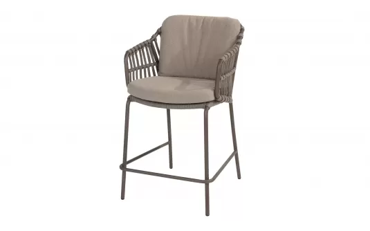 Hoker barowy CAPALBIO nogi brązowe siedzisko sznurek i poduszki Bounce