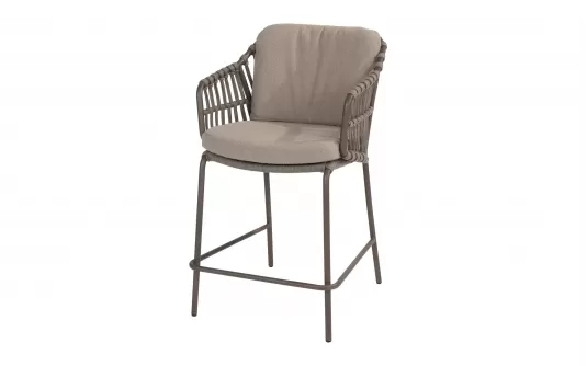 Hoker barowy CAPALBIO nogi brązowe siedzisko sznurek i poduszki Bounce