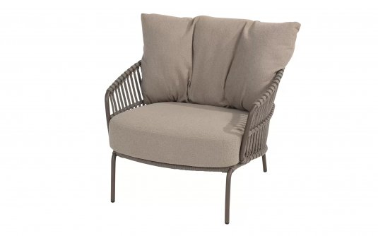 Fotel wypoczynkowy CAPALBIO 4SO kolor brązowy z bezowymi poduszkami