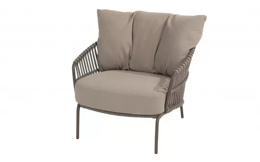 Fotel wypoczynkowy CAPALBIO 4SO kolor brązowy z bezowymi poduszkami