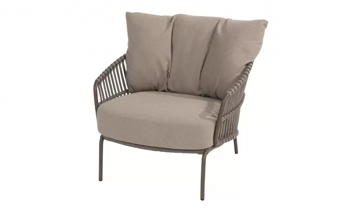 Fotel wypoczynkowy CAPALBIO 4SO kolor brązowy z bezowymi poduszkami