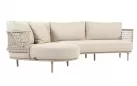 Szeroka sofa szezlong beżowa na taras SARDINIA 4SO aluminium i sznurek 