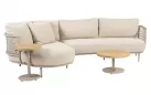Szeroka sofa szezlong beżowa na taras SARDINIA 4SO aluminium i sznurek 