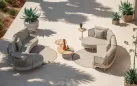 Szeroka sofa szezlong beżowa na taras SARDINIA 4SO aluminium i sznurek 