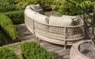 Szeroka sofa szezlong beżowa na taras SARDINIA 4SO aluminium i sznurek 