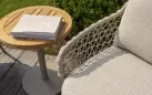 Szeroka sofa szezlong beżowa na taras SARDINIA 4SO aluminium i sznurek 