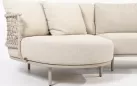 Szeroka sofa szezlong beżowa na taras SARDINIA 4SO aluminium i sznurek 