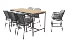Komplet barowy na taras grafitowy TRAMONTI stół blat teak 