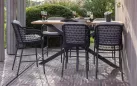 Komplet barowy na taras grafitowy TRAMONTI stół blat teak 