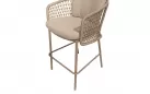 Stołek barowy ogrodowy TRAMONTI 4SO beżowy z poduszkami lina polipropylenowa