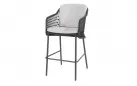 Stołek barowy ogrodowy TRAMONTI 4SO grafitowy z poduszkami lina polipropylenowa