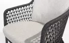 Stołek barowy ogrodowy TRAMONTI 4SO grafitowy z poduszkami lina polipropylenowa