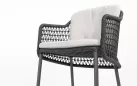 Stołek barowy ogrodowy TRAMONTI 4SO grafitowy z poduszkami lina polipropylenowa