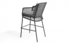 Stołek barowy ogrodowy TRAMONTI 4SO grafitowy z poduszkami lina polipropylenowa