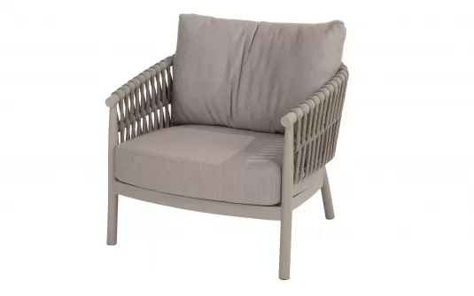 Fotel wypoczynkowy na taras nowoczesny aluminiowy jasnoszary CATALANA 4SO 