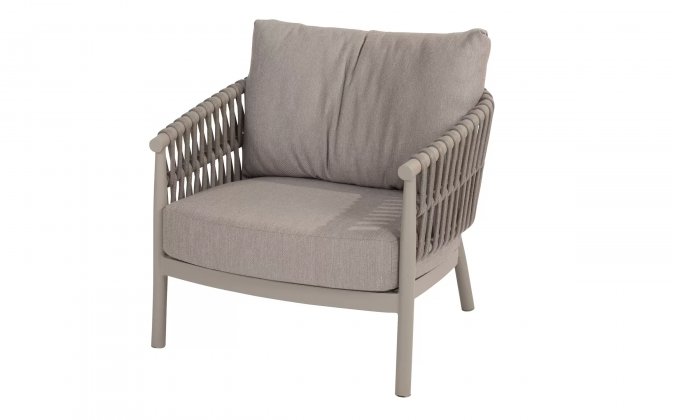 Fotel wypoczynkowy na taras nowoczesny aluminiowy jasnoszary CATALANA 4SO 