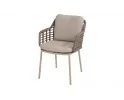 Krzesło ogrodowe nowoczesne aluminiowe beżowe PUGLIA lina polipropylenowa4SO 