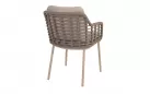 Krzesło ogrodowe nowoczesne aluminiowe beżowe PUGLIA lina polipropylenowa 4SO 