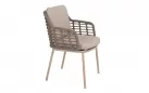 Krzesło ogrodowe nowoczesne aluminiowe beżowe PUGLIA lina polipropylenowa 4SO 