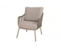 Krzesło ogrodowe nowoczesne aluminiowe niskie beżowe PUGLIA 4SO 