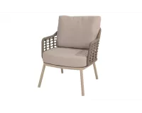 Krzesło ogrodowe nowoczesne aluminiowe niskie beżowe PUGLIA 4SO 