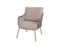 Krzesło ogrodowe nowoczesne aluminiowe niskie beżowe PUGLIA 4SO 