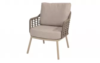 Krzesło ogrodowe nowoczesne aluminiowe niskie beżowe PUGLIA 4SO 