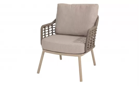 Krzesło ogrodowe nowoczesne aluminiowe niskie beżowe PUGLIA 4SO 