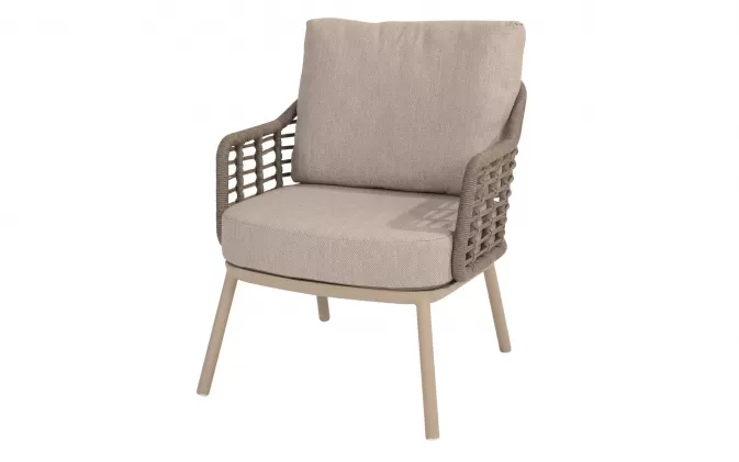 Krzesło ogrodowe nowoczesne aluminiowe niskie beżowe PUGLIA 4SO 