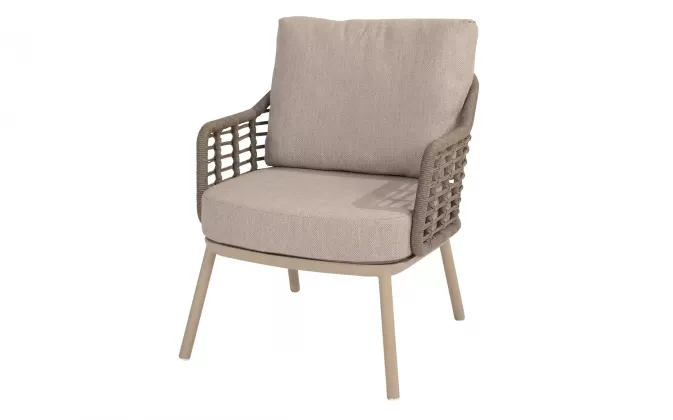 Krzesło ogrodowe nowoczesne aluminiowe niskie beżowe PUGLIA 4SO 