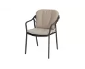 Szataplowane grafitowe krzesło ogrodowe MANITOBA 4SO lina polipropylenowa