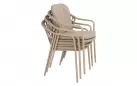 Szataplowane beżowe krzesło ogrodowe MANITOBA 4SO lina polipropylenowa