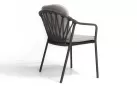 Szataplowane grafitowe krzesło ogrodowe MANITOBA 4SO lina polipropylenowa