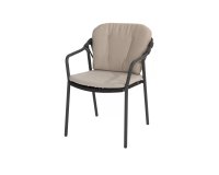 Szataplowane grafitowe krzesło ogrodowe MANITOBA 4SO lina polipropylenowa