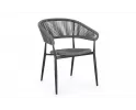 Grafitowe sztaplowane krzesło ogrodowe ALGAIDA Bizzotto 