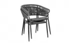 Grafitowe sztaplowane krzesło ogrodowe ALGAIDA Bizzotto 