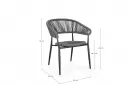 Grafitowe sztaplowane krzesło ogrodowe ALGAIDA Bizzotto 