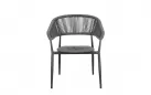 Grafitowe sztaplowane krzesło ogrodowe ALGAIDA Bizzotto 