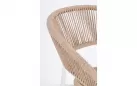 Sztaplowane krzesło ogrodowe ALGAIDA Bizzotto technorattan beżowy kolor / nogi białe