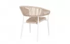 Sztaplowane krzesło ogrodowe ALGAIDA Bizzotto technorattan beżowy kolor / nogi białe