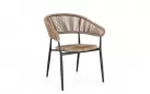 Sztaplowane krzesło ogrodowe ALGAIDA Bizzotto technorattan naturalny kolor / nogi antracyt