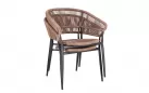Sztaplowane krzesło ogrodowe ALGAIDA Bizzotto technorattan naturalny kolor / nogi antracyt